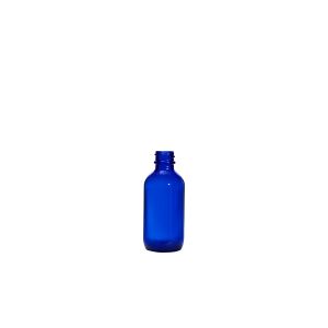 2 oz Cobalt Blue Round Glass Bottle G.P.I 20/400 Neck Finish