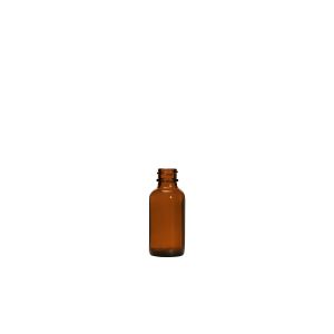 1 oz Amber Boston Round Glass Bottle G.P.I 20/400 Neck Finish