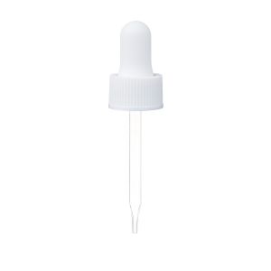 18/400 White Standard Dropper with Straight-Tipped Glass Pipette (A18400DR02)