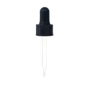 18/400 Black Standard Dropper with Straight-Tipped Glass Pipette (A18400DR03)