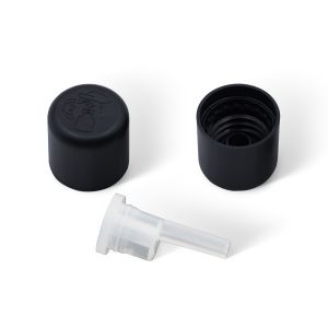 18/415 Black Child-Resistant and Tamper-Evident Plastic Cap with Inner Plug (A18415CH01)