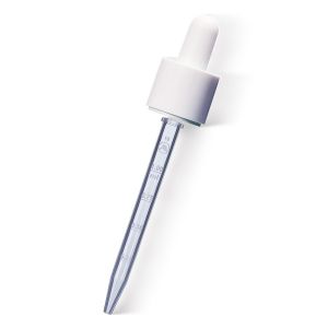 DIN 18 Glossy White Child-Resistant and Tamper Evident Dropper with Graduated Plastic Pipette (A18415CT01)