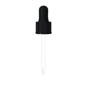 18/415 Black Dropper with Straight-Tipped Glass Pipette (A18415DR02)