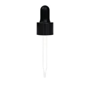 18/415 Glossy Black Dropper with Straight-Tipped Glass Pipette (A18415DR05)