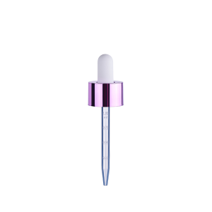 20/400 Smooth-Sided Electroplated Glossy Purple (with Red Tint) Child-Resistant Dropper with 77mm Long Graduated Plastic Pipette (A20400CR01GPL01)