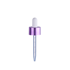 20/400 Smooth-Sided Electroplated Matte Purple (with Red Tint) Child-Resistant Dropper with 77mm Long Graduated Plastic Pipette (A20400CR01MPL01)