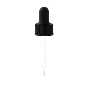22/400 Black Standard Dropper with Straight-Tipped Glass Pipette (A22400DR03)