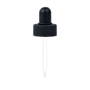 24/400 Black Standard Dropper with Straight-Tipped Glass Pipette (A24400DR01)