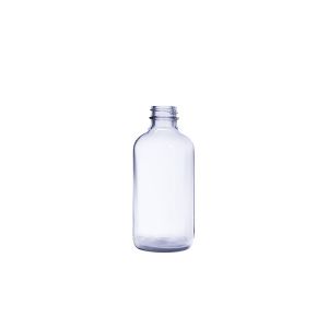 8 oz Clear Boston Round Glass Bottle G.P.I 28/400 Neck Finish
