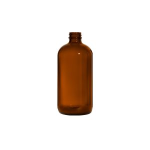 16 oz Amber Boston Round Glass Bottle G.P.I 28/400 Neck Finish