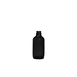 4 oz Black Boston Round Glass Bottle G.P.I 22/400 Neck Finish