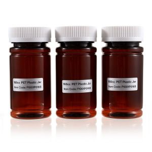 168cc Amber PET Plastic Packer Bottle (F1001P0168) with White Child-Resistant Plastic Cap