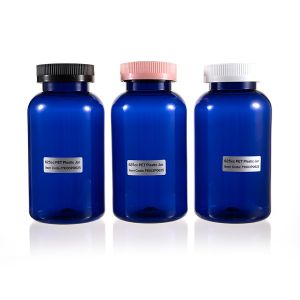 625cc Blue PET Plastic Packer Bottle (F1003P0625) with Colorful Child-Resistant Plastic Cap