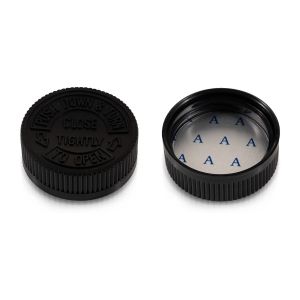 GPI 45/400 Black Child-Resistant Plastic Cap (F1C45Y01CHE01A)