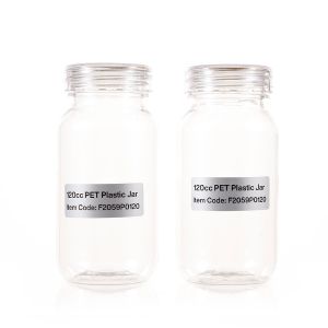 120cc Clear PET Plastic Packer Bottle (F2059P0120) with Clear Screw Plastic Cap
