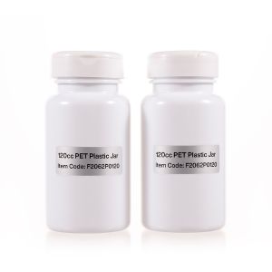 120cc White PET Plastic Packer Bottle (F2062P0120) with White Flip-Top Cap