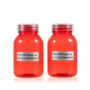 150cc Red PET Plastic Packer Bottle (F2069P0150) with Clear Screw Plastic Cap