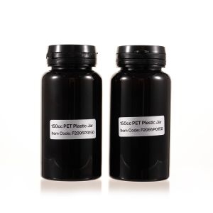 150cc BlackPET Plastic Packer Bottle (F2092P0150) with BlackTear-Off Plastic Cap