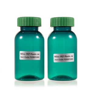 180cc Green PET Plastic Packer Bottle (F2119P0180) with Green Screw Plastic Cap