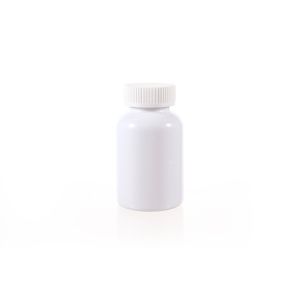 175cc Opaque White PET Plastic Packer Bottle (F2202P0175) with White Child-Resistant Plastic Cap