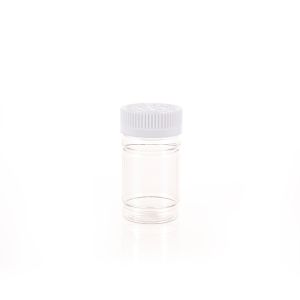 80cc Clear PET Plastic Packer Bottle (F3001P0080) with White Child-Resistant Plastic Cap