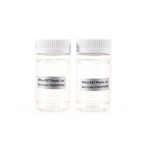 100cc Clear PET Plastic Packer Bottle (F3001P0100) with White Child-Resistant Plastic Cap