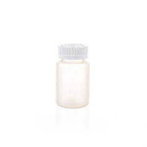 120cc Frost Clear PET Plastic Packer Bottle (F3001P0120) with White Child-Resistant Plastic Cap