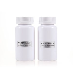 150cc Opaque White PET Plastic Packer Bottle (F3001P0150) with White Child-Resistant Plastic Cap