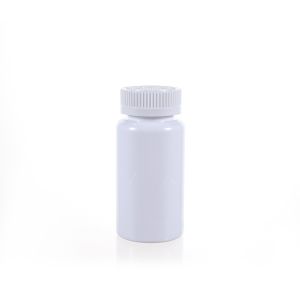 150cc Opaque White PET Plastic Packer Bottle (F3001P0150) with White Child-Resistant Plastic Cap