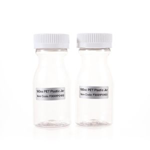 160cc Clear PET Plastic Packer Bottle (F3001P0160) with White Child-Resistant Plastic Cap
