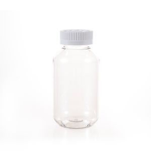 300cc Clear PET Plastic Packer Bottle (F3001P0300) with White Child-Resistant Plastic Cap
