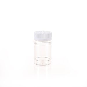 80cc Clear PET Plastic Packer Bottle (F3002P0080) with White Child-Resistant Plastic Cap