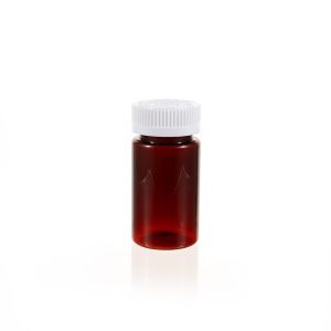 100cc Amber PET Plastic Packer Bottle (F3003P0100) with White Child-Resistant Plastic Cap