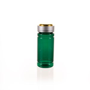 120cc Green PET Plastic Packer Bottle (F3003P0120) with Electroplated Silver Double Shell Cap