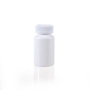 150cc Opaque White PET Plastic Packer Bottle (F3003P0150) with White Child-Resistant Plastic Cap