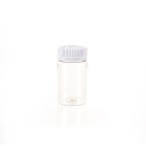 100cc Clear PET Plastic Packer Bottle (F3004P0100) with White Child-Resistant Plastic Cap