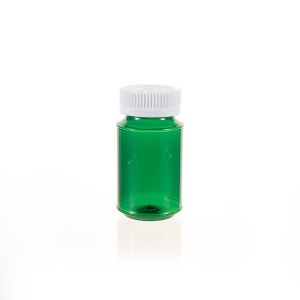 120cc Green PET Plastic Packer Bottle (F3005P0120) with White Child-Resistant Plastic Cap