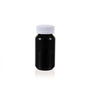 150cc Black PET Plastic Packer Bottle (F3005P0150) with White Child-Resistant Plastic Cap