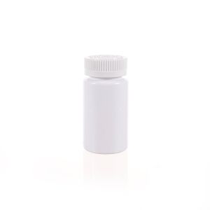 120cc Opaque White PET Plastic Packer Bottle (F3006P0120) with White Child-Resistant Plastic Cap