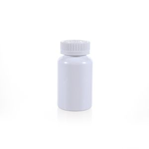 150cc Opaque White PET Plastic Packer Bottle (F3008P0150) with White Child-Resistant Plastic Cap