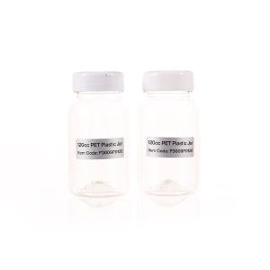 120cc Clear PET Plastic Packer Bottle (F3009P0120) with White Child-Resistant Plastic Cap