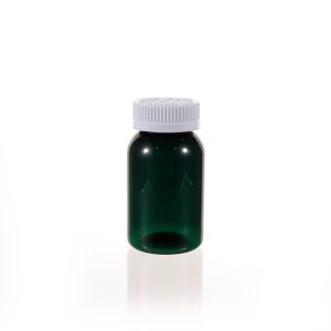 150cc Green PET Plastic Packer Bottle (F3009P0150) with White Child-Resistant Plastic Cap