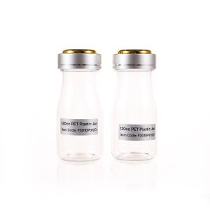 120cc Clear Plastic Packer Bottle (F3010P0120) with Electroplated Silver Double Shell Cap