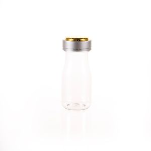 120cc Clear Plastic Packer Bottle (F3010P0120) with Electroplated Silver Double Shell Cap