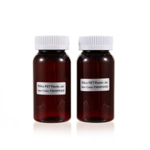 150cc Amber PET Plastic Packer Bottle (F3012P0150) with White Child-Resistant Plastic Cap