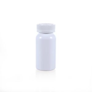 150cc Opaque White PET Plastic Packer Bottle (F3012P0150) with White Child-Resistant Plastic Cap