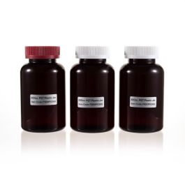 300cc Amber PET Plastic Packer Bottle (F1001P0300) with Colorful Child-Resistant Plastic Cap