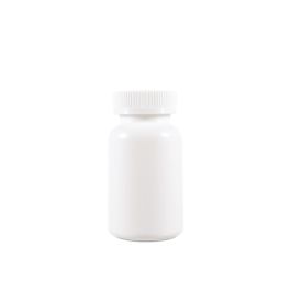 225cc Opaque White Plastic Packer Bottle (F1002H0225) with White Child-Resistant Plastic Cap