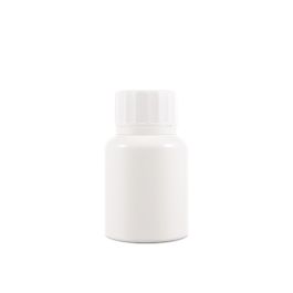150cc Opaque White Plastic Packer Bottle (F1007H0150) with White Tamper-Evident Plastic Cap