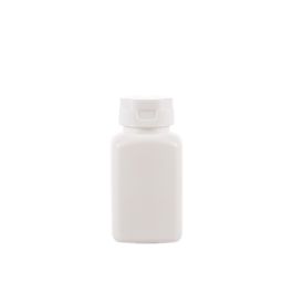 120cc Opaque White Plastic Packer Bottle (F2023H0120) with White Flip-Top Plastic Cap